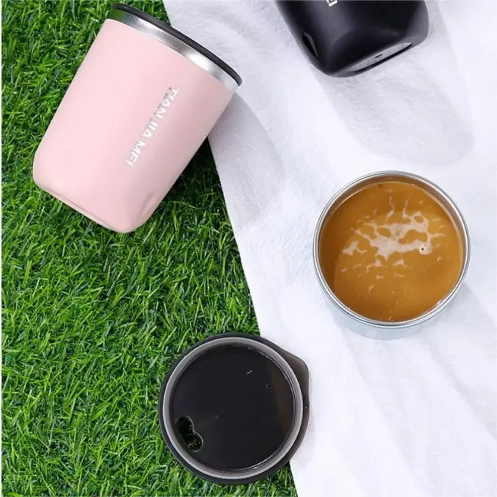 300 ml termokopp i rustfritt stål – vakuumisolert kaffekopp med lokk, lekkasjesikker