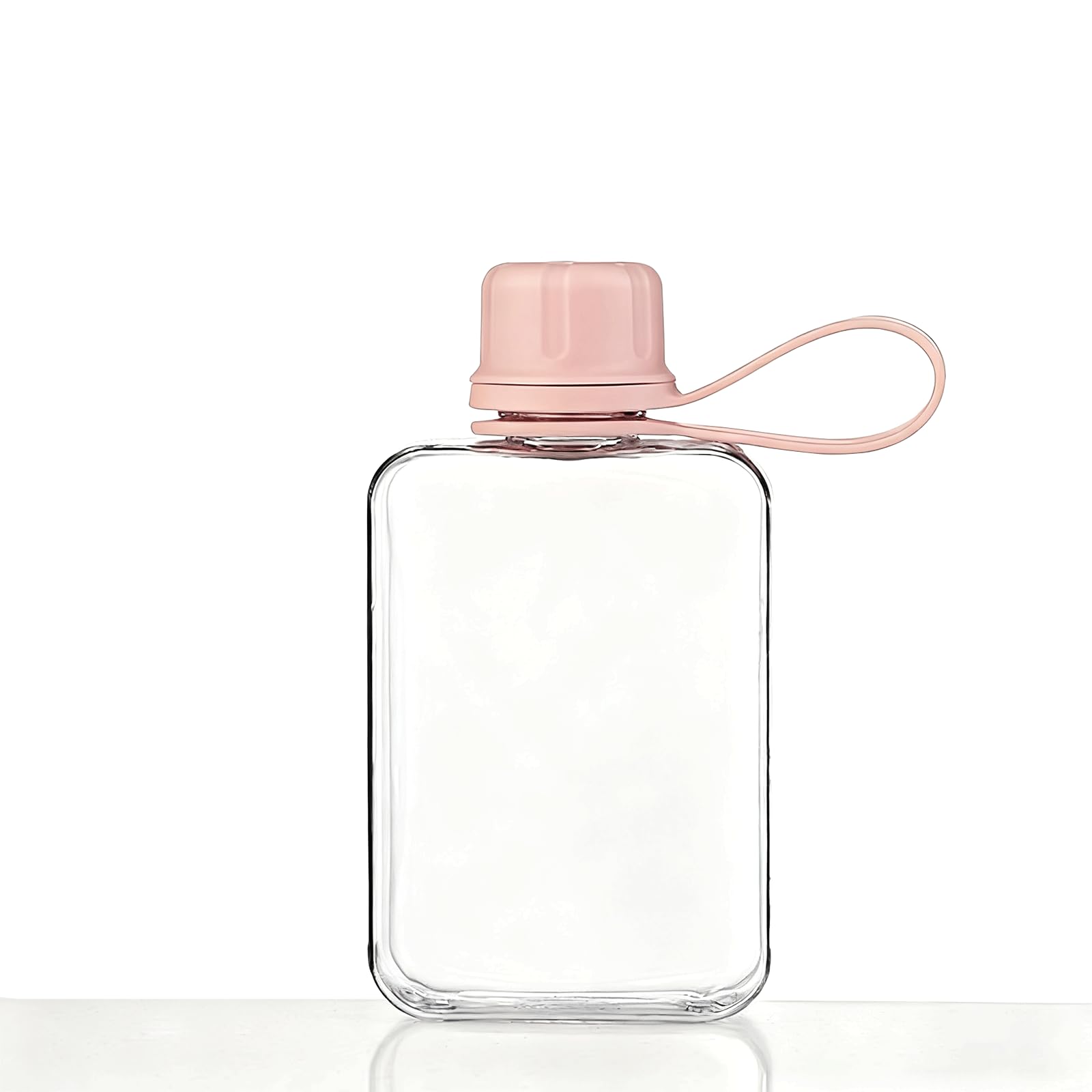 8.2 oz/240 ml Flat Travel Water Bottle, BPA Free Tritan Reusable Plastic Square Water Bottle for Camping, Fitness, Outdoor Sports, Fits Purse and Pocket