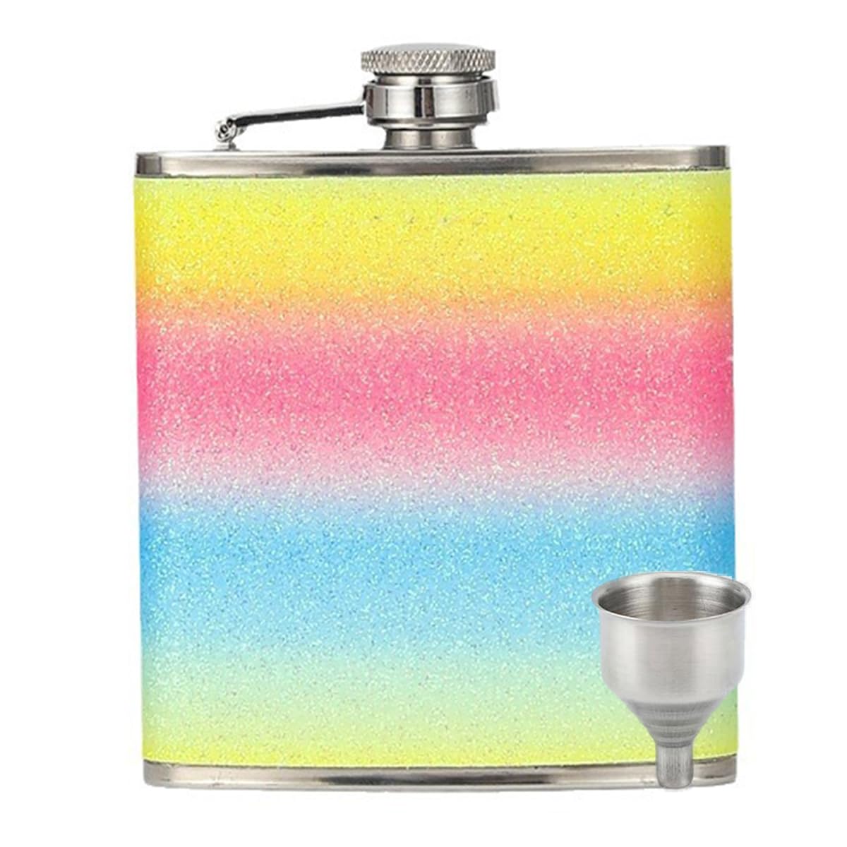 Golden Hip Flask 8oz for Men/Women,Personalized Hip Flask with Funnel, Portable Whiskey Flask Leak Proof Pocket Hips Flask for Climbing Camping Barbecue Bar Party Drinker